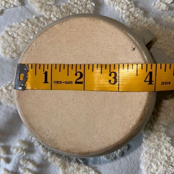 Pottery Creamer Small Pitcher Heavy Blue Stripe Texas - Picture 6 of 8